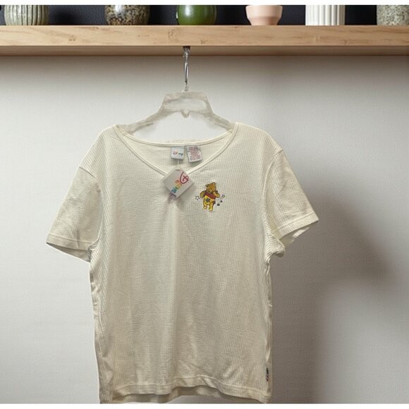 VTG Y2K Disney Winnie The Pooh XL  Short Sleeve Henley Shirt NOS NWT Kmart Tag - Picture 1 of 9